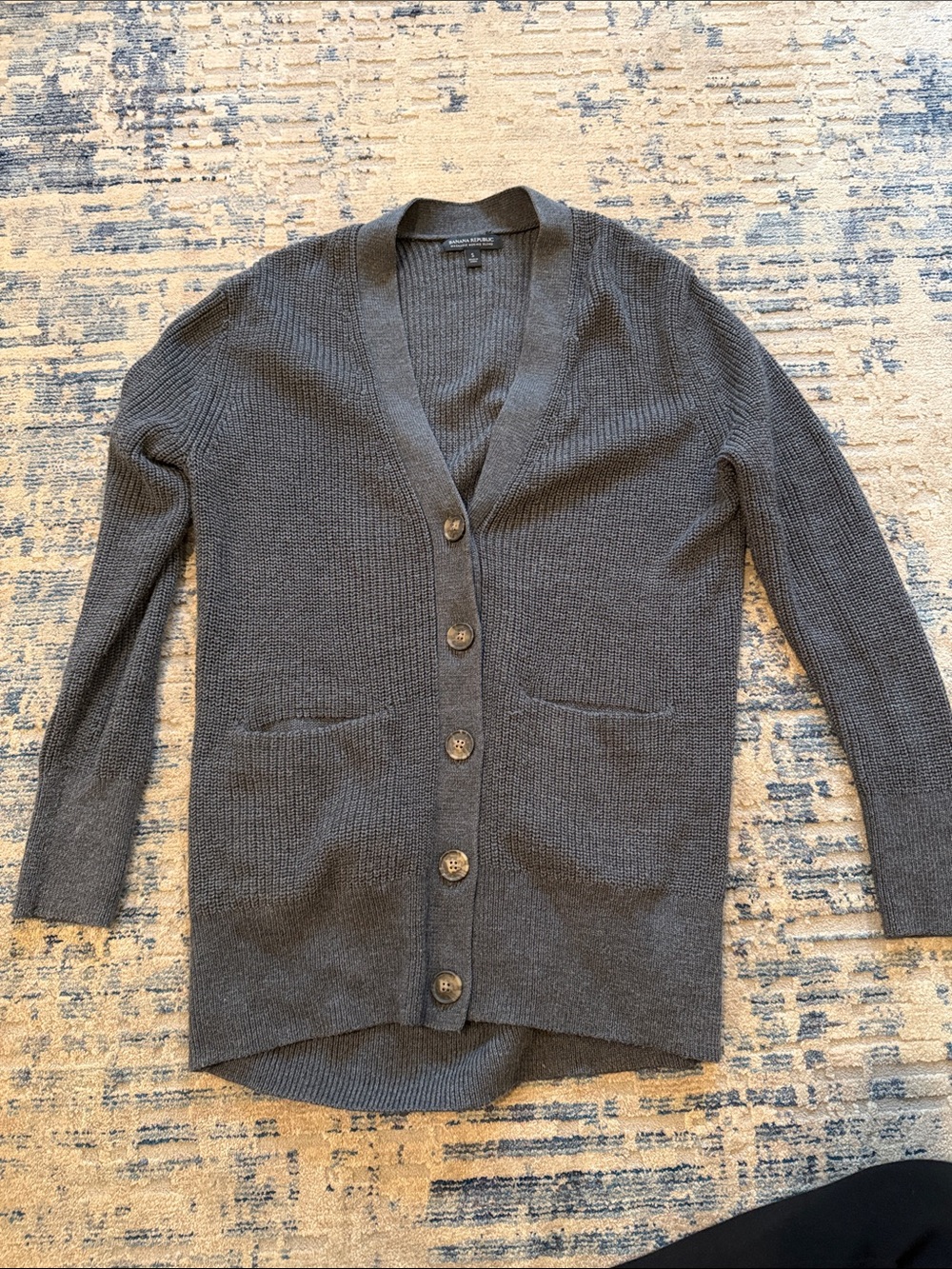Banana Republic Gray Long Knit Cardigan